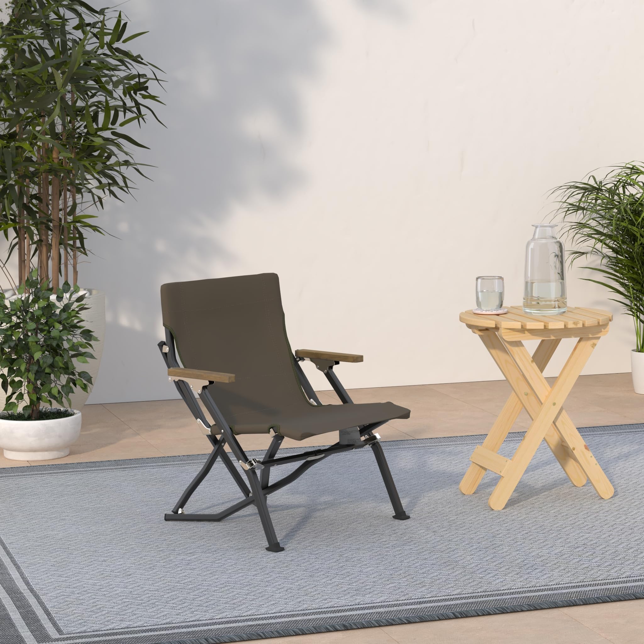 Amazon.com: Snow Peak Luxury Low Beach Chair - Teak Wood Armrest