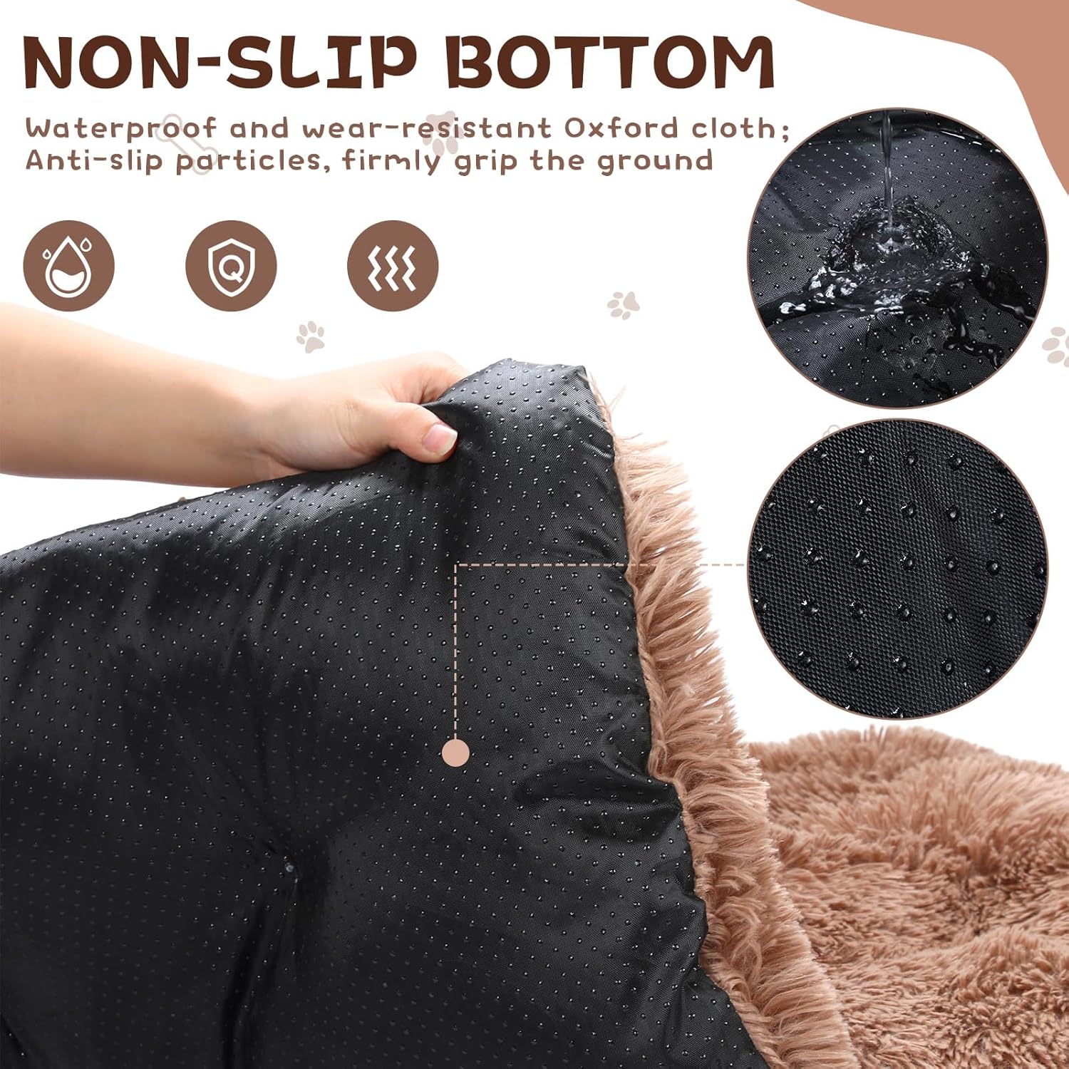 review Soaoo 2 Pcs Plush Dog Beds Fluffy Pet Bed Pads Soft Dog Crate Bed Mat Calming Anti-Slip Machine Washable Kennel Mat for Sleeping and Anti Anxiety for Large Medium Small Dogs Khaki(31.5 x 21.65'')