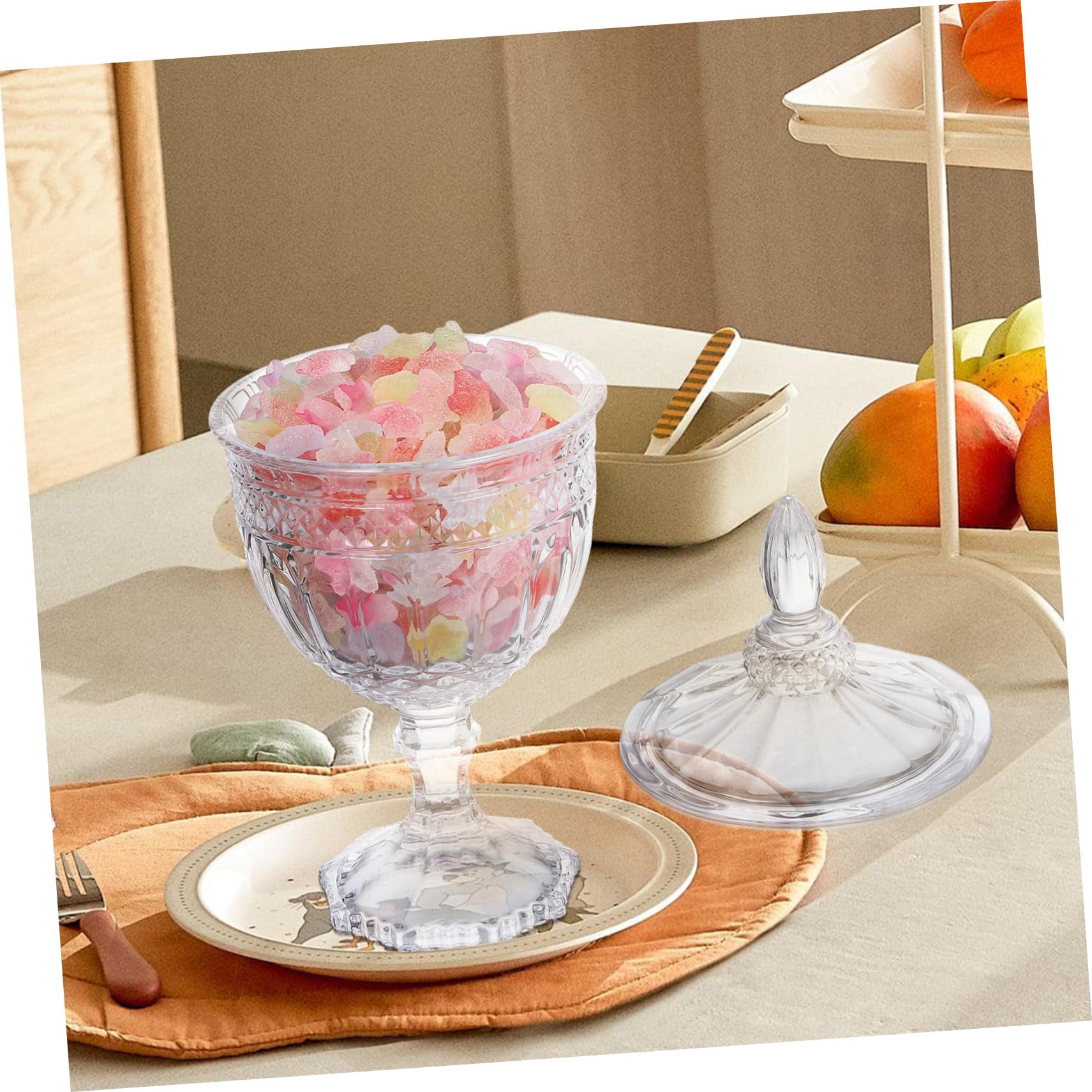 Gatuida Bonbonnière en Verre Style Européen Couvercle, Rangement Décoratif