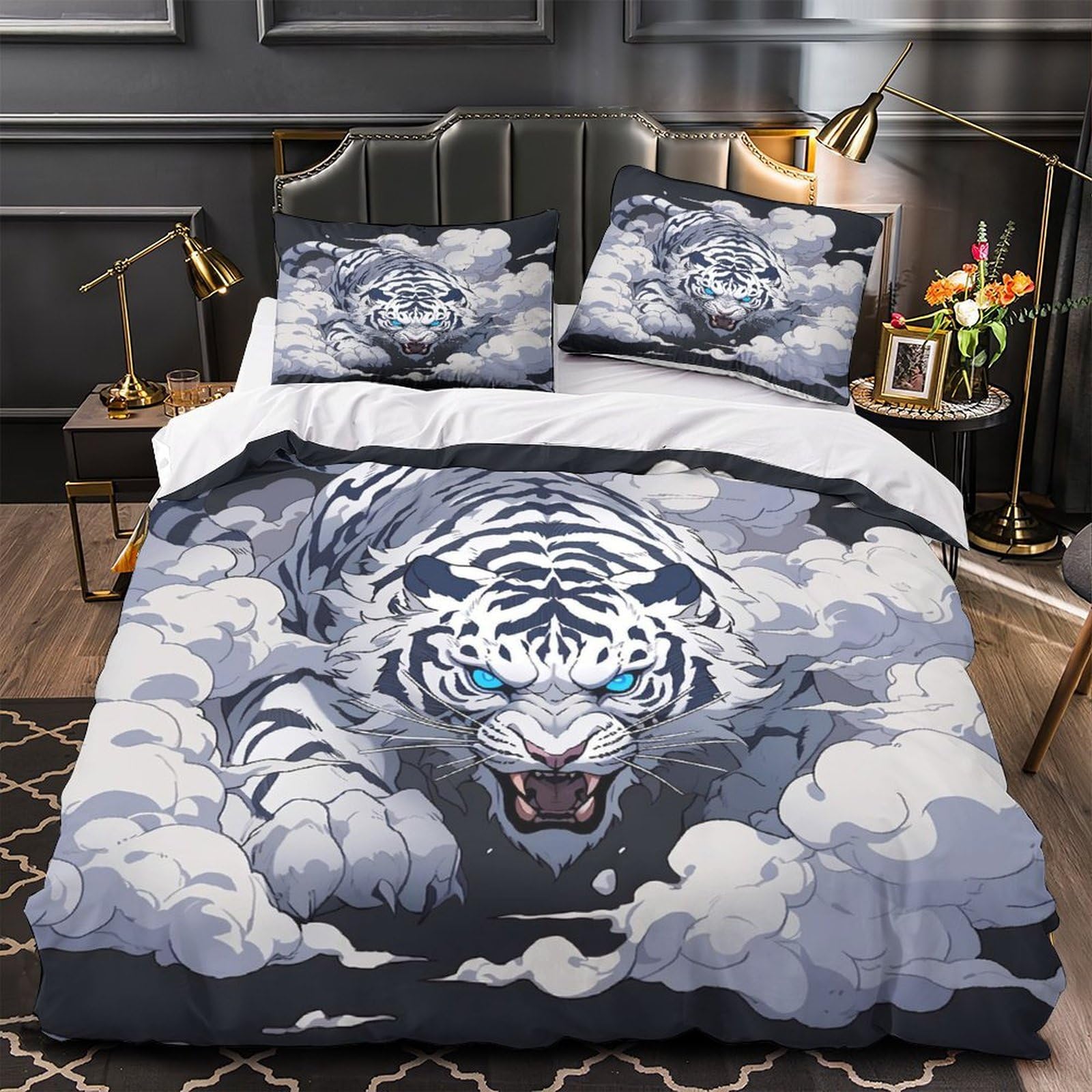 Housse de couette jungle pour chambre d'ado : parure 3D grand confort 200x200cm