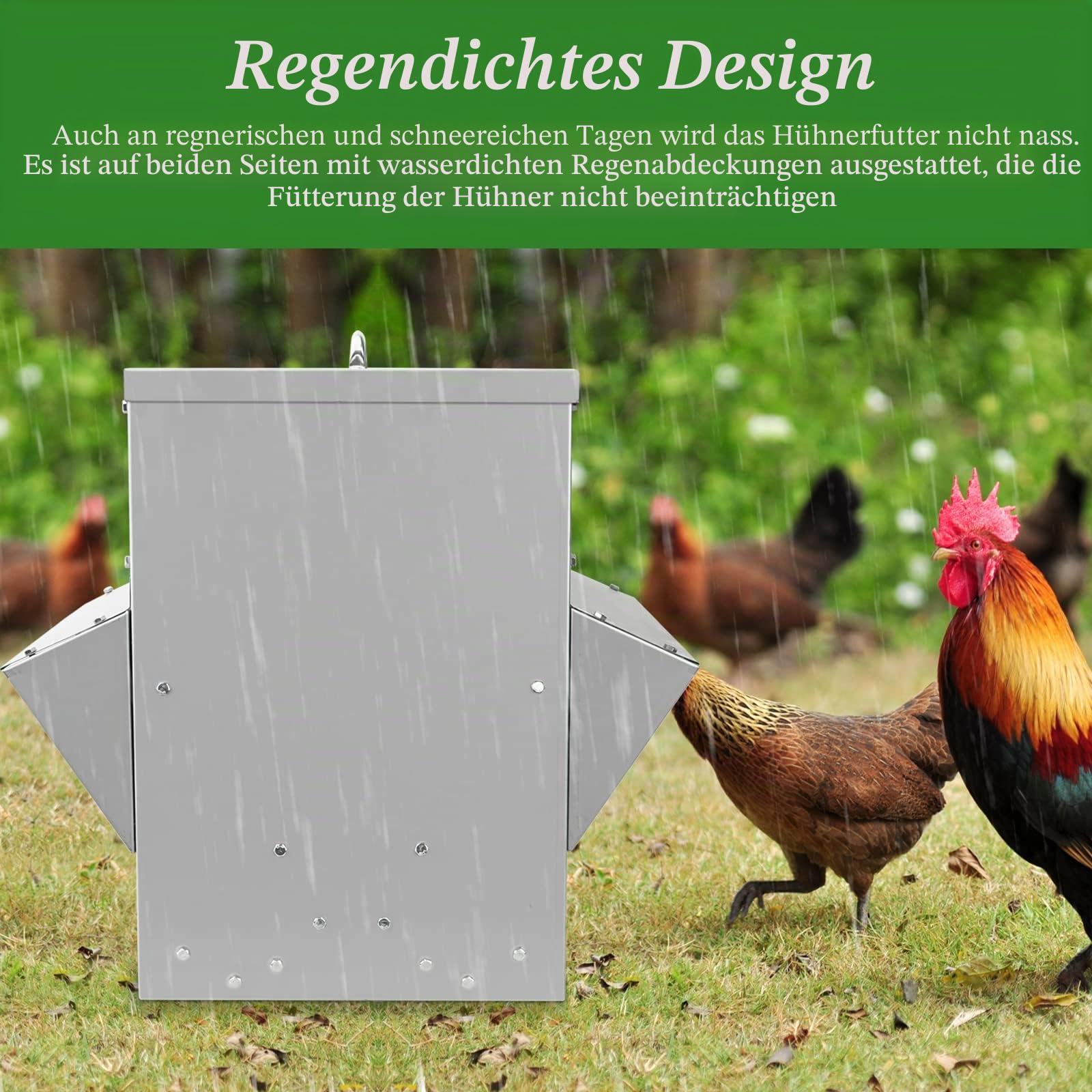 25KG Automatischer Geflügelfutterautomat Futtertröge Edelstahl