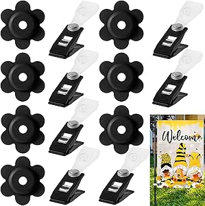 Garden Flag Stoppers - Anti Wind Garden Flag Clips 14 Pack Flag Rubber Stoppers and Clips Flower Yard Stoppers with Lawn Plastic Clips Flag Stops Accessories Hardware for Flag Poles Stand