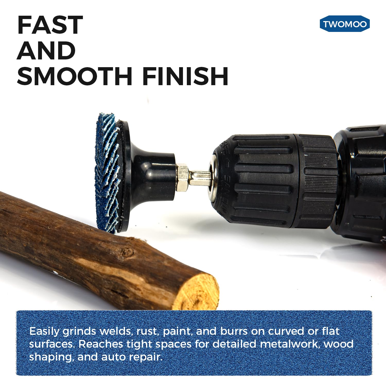 24PCS 2'' Flat Flap Disc, 40/60/80/120 Grits with 1/4'' Holder 2 Shanks, Roll Lock Sanding Discs for Die Grinder, Zirconia Flap Wheel for Metal Wood Finishing Deburring Rust Removal