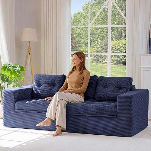 Miniatura 18 de MAXYOYO Sofá seccional modular en forma de L de 104", con reposapiés, sofá Cloud sin huesos con almohadones en capas, sofá tapizado en una caja,