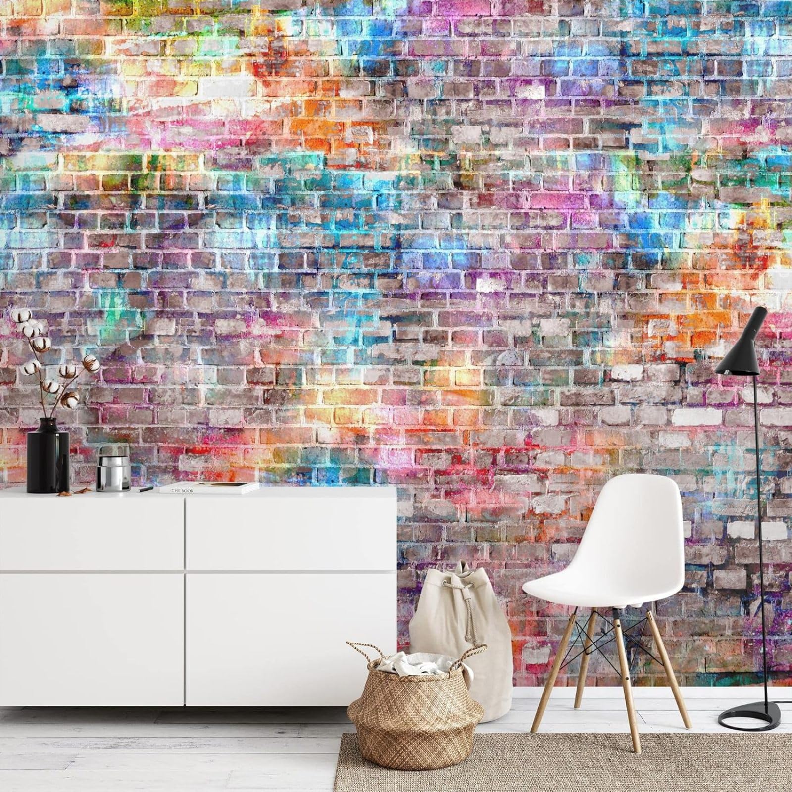 Carta da parati fotografica effetto muro di mattoni 3D, moderna, in tessuto non tessuto, per soggiorno e camera da letto - Marrone, 430 cm x 300 cm, adesivo da parete - sfondo - pittura - poster