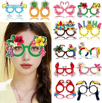 Frienda 36 Pairs Luau Sunglasses - Funny Hawaiian Tropical Eyewear Props For Beach, Summer Party & Photo Booth