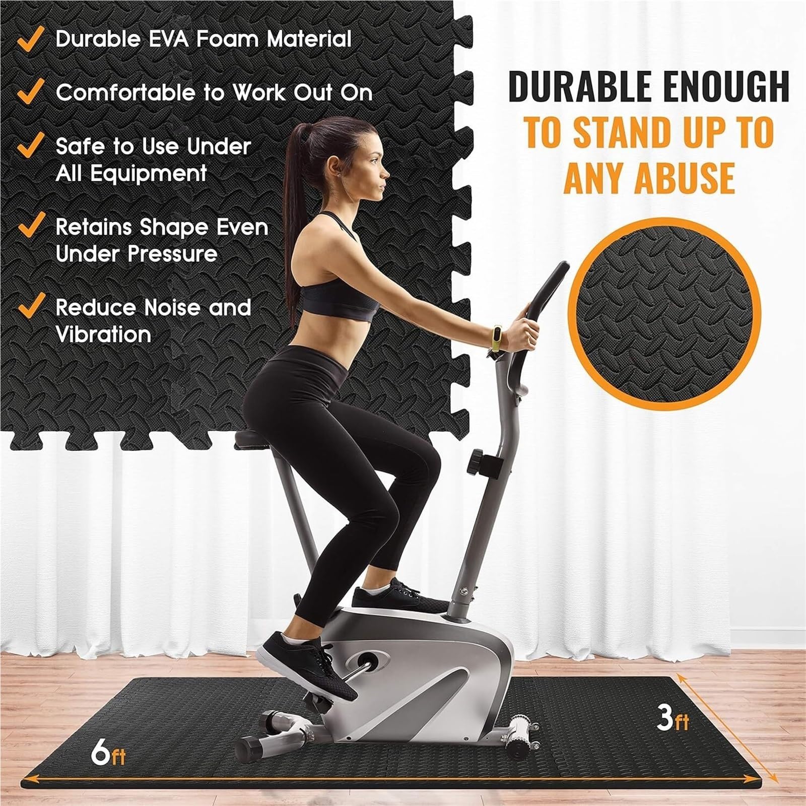 Tappeto Da Fitness A Puzzle Tappetini ad incastro EVA da 16 pezzi, piastrelle portatili antiscivolo e ammortizzanti for yoga fitness