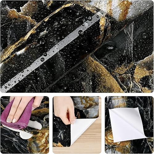 Miniatura 7 de Papel de contacto de mármol para encimeras de cocina, papel de contacto de mármol para armarios, paredes, encimeras, papel tapiz autoadhesivo
