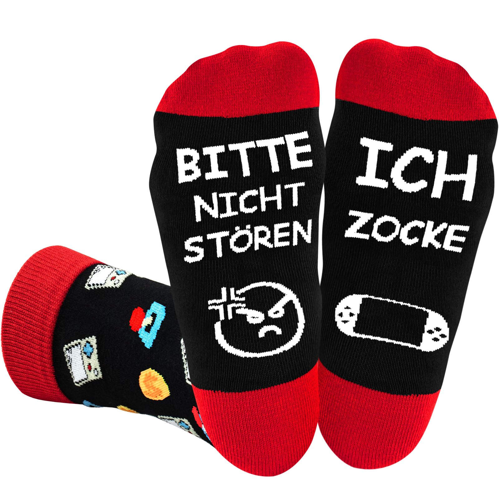 Trustnice Lustige Socken Herren Gamer Geschenk Junge,Gaming Zocken Geburtstagsgeschenk Für Männer,Jungs, Zocker, Fahrrad zu Weihnachten Geburtstag Vatertag