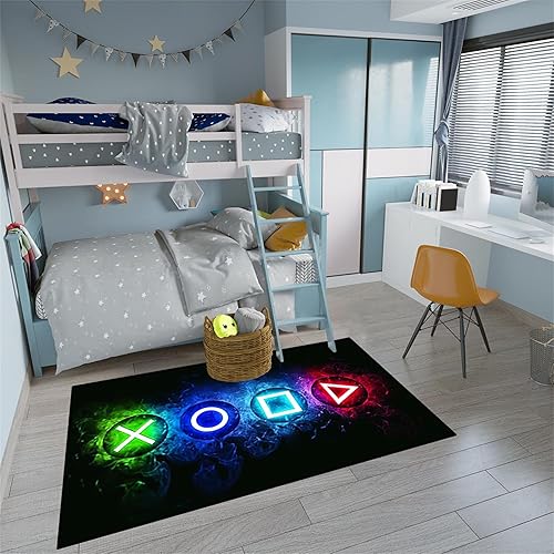 Miniatura 2 de Alfombras de área de juegos, alfombra de jugador para niños, decoración de habitación de jugadores, alfombras de juegos para niños y adolescentes,