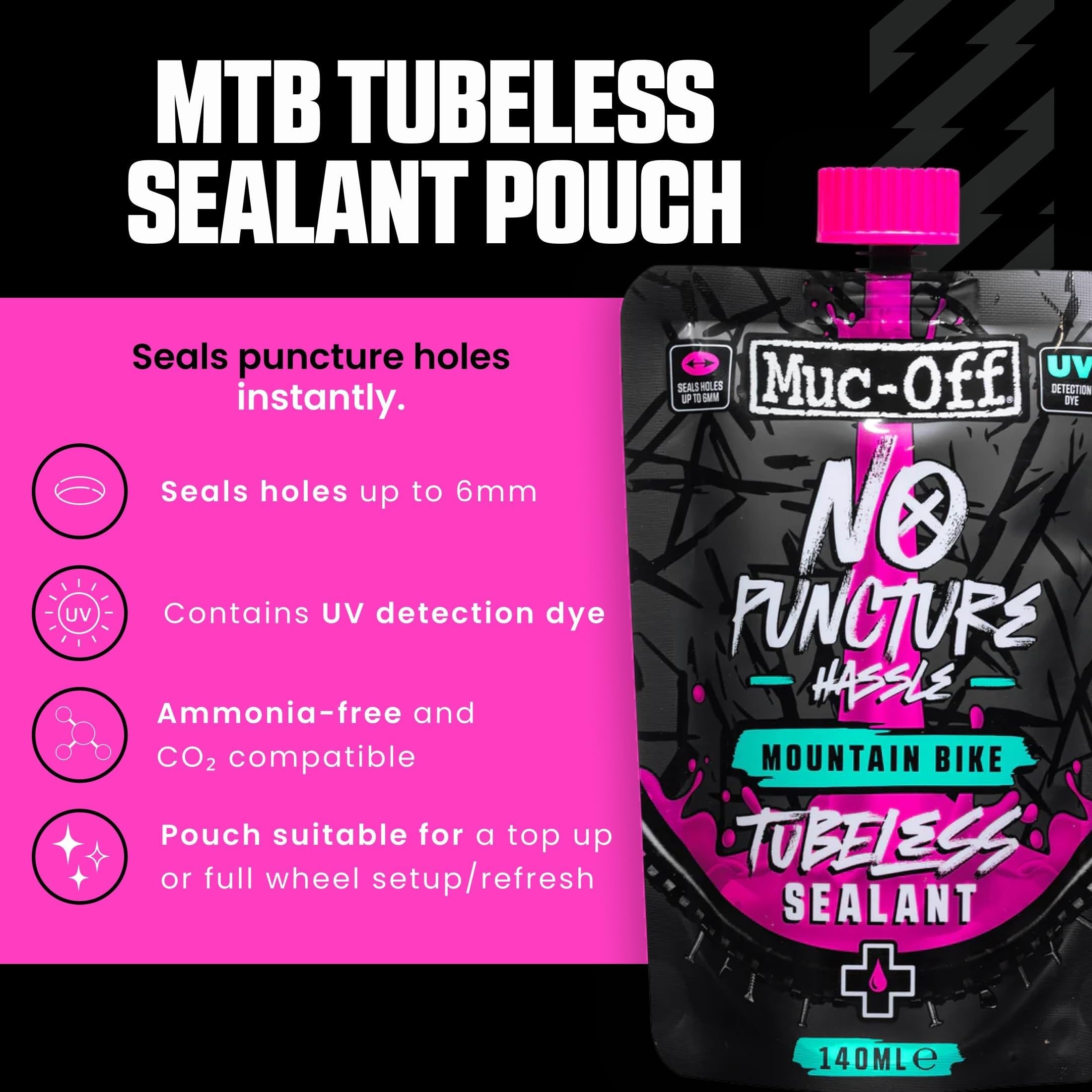 MUC-OFF Precyzyjny Bote muc-off liquido sellante bio 140 ml dla profesjonalistów i majsterkowiczów do codziennego użytku 140 ml