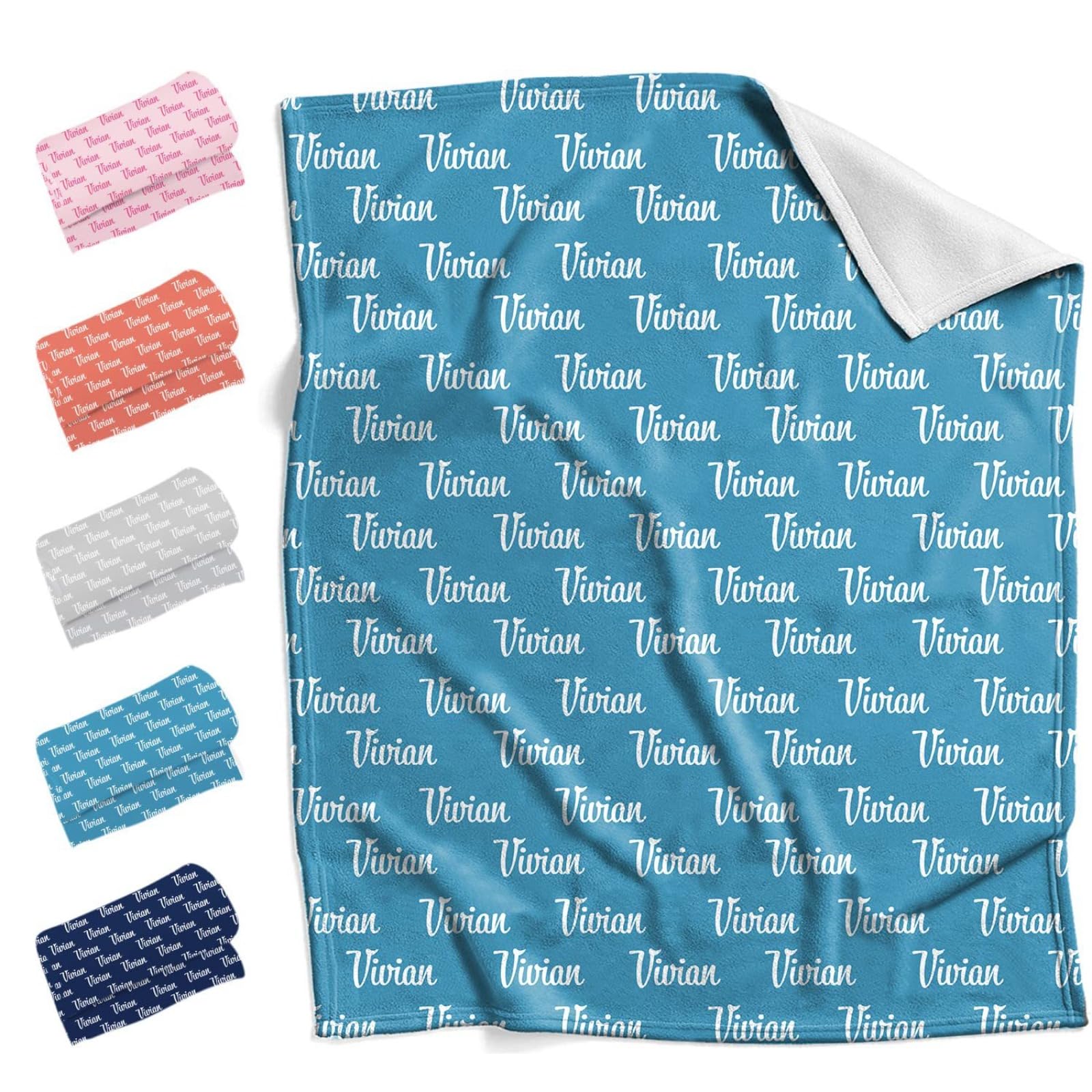 WOMB Mantas de bebé personalizadas para niñas con nombre, mantas de franela suave para recién nacidos con nombre, mantas de bebé de recepción personalizadas (L0, 150 x 220 cm)