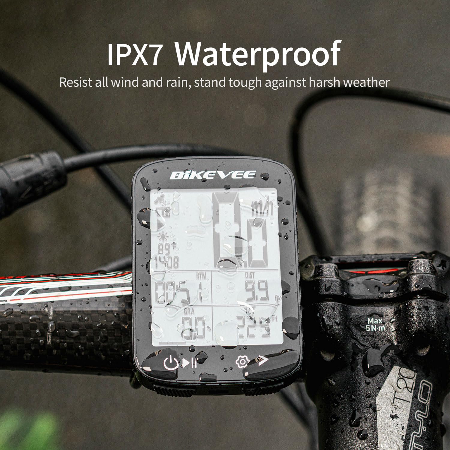 Bezprzewodowy komputer rowerowy GPS, aplikacja Bluetooth | Licznik prędkościomierza rowerowego, aplikacja BIKEVEE, synchronizacja Strava, temperatura, gradient, odległość wznoszenia