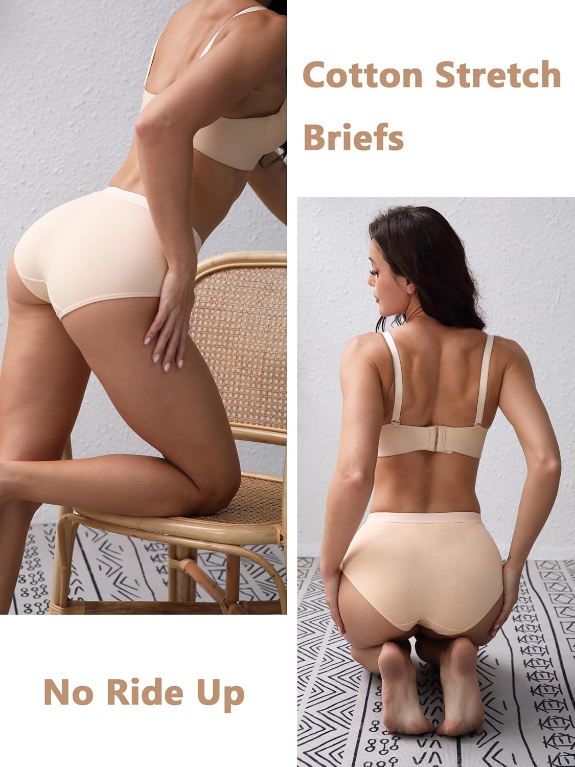 Bolivelan Womens High Waist Cotton Underwear Breathable Soft Comfy Ladies Panties Full Coverage Briefs 6 Pack - Image 6