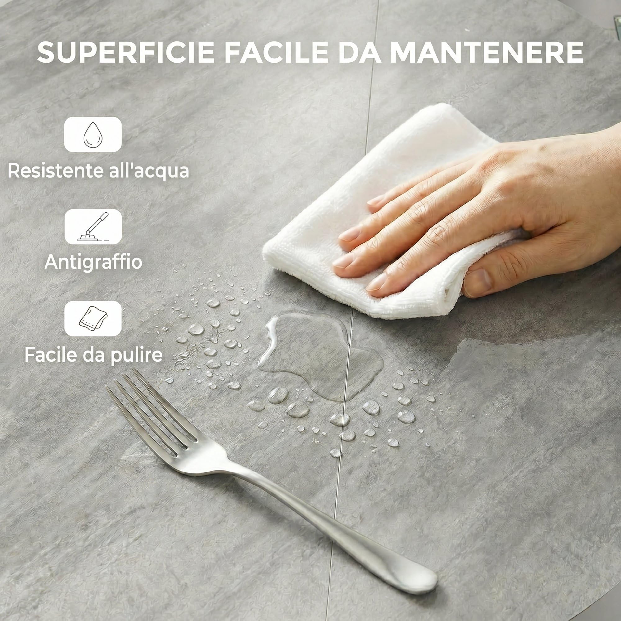 HOMCOM Tavolo da Pranzo Rotondo Pieghevole per 2-6 Persone, Ø110 cm Tavolo Cucina a Ribalta con Gambe a X in Acciaio, Piano Spesso, Salvaspazio per Soggiorno Sala da Pranzo, Grigio Cemento