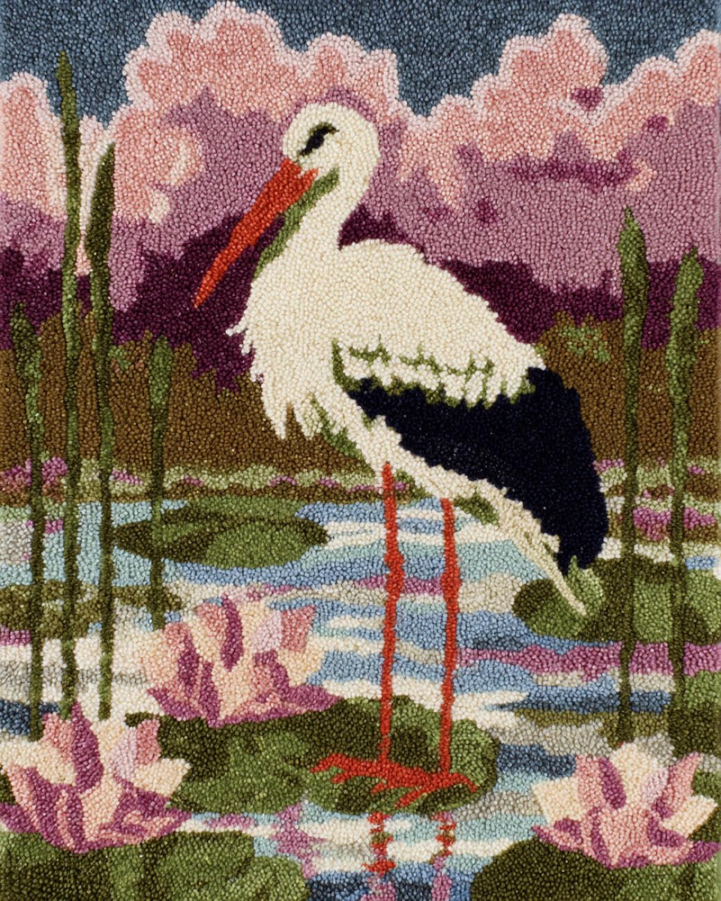 AMBATTERY Large Rug Making Kit Water Birds and Flowers 85x115cm