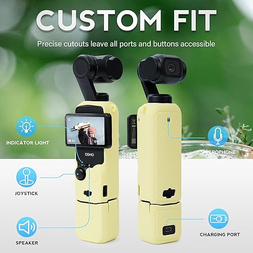 Miniatura 4 de Funda de bolsillo 3, funda protectora de silicona suave compatible con DJI Osmo Pocket 3 Creator Combo, protector de pantalla ligero, accesorios de