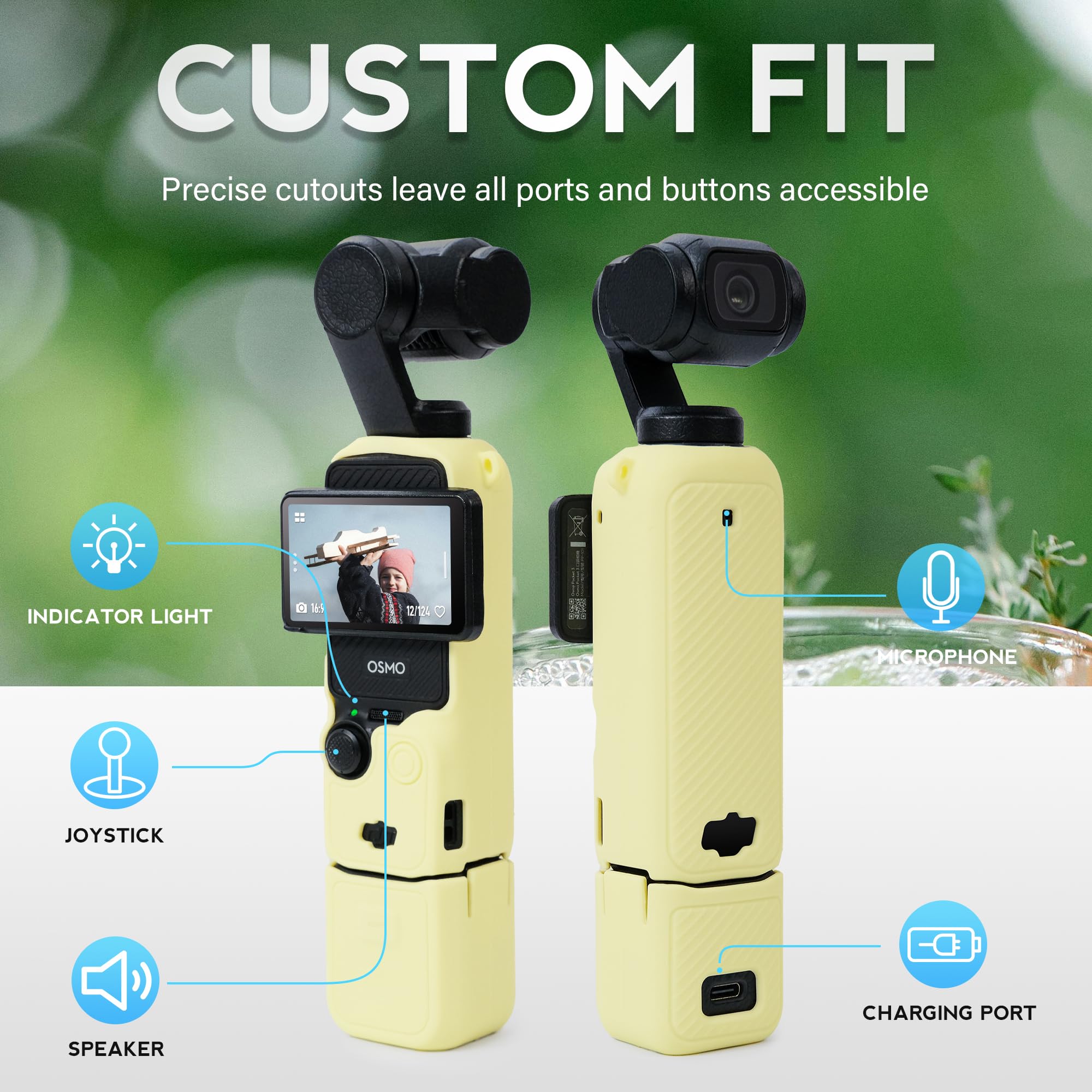 Etui Pocket 3, miękkie silikonowe etui ochronne kompatybilne z DJI Osmo Pocket 3 Creator Combo, lekka osłona ekranu Osmo Pocket 3, ŻÓŁTY, Akcesoria do aparatu