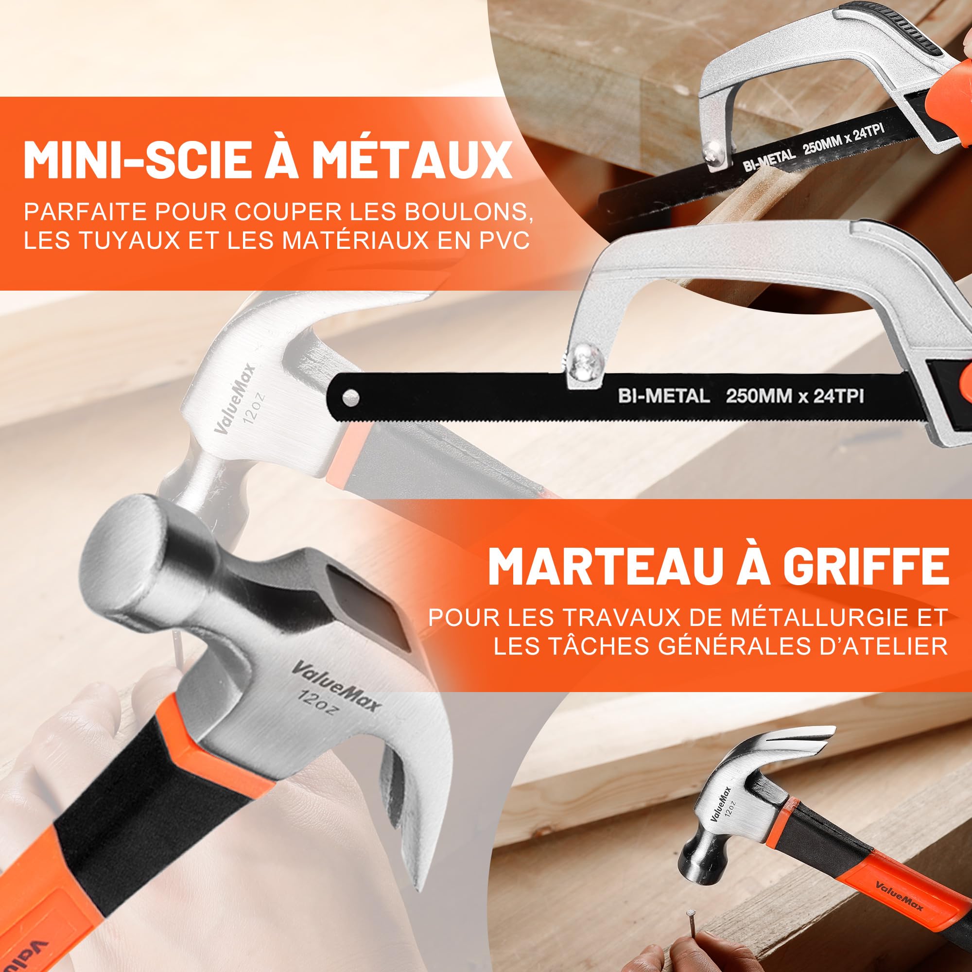ValueMax Kit d'Outils 219 Pièces avec Sac Durable | Caisse à Outils Complete pour Bricolage, Réparation et Entretien Domestique