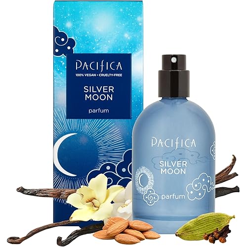 Pacifica Silver Moon Vanilla Almond Spice Perfume – Warm Gourmand Clean Fragrance for Women, 2 fl oz (Vegan & Cruelty-Free)