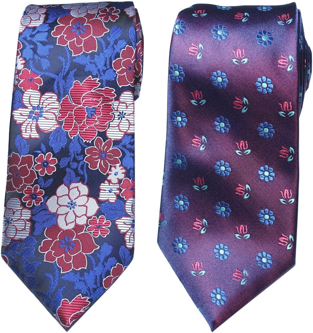 Extra Long Tie 63" Florals Men's Woven Jacquard Handmade XL Necktie