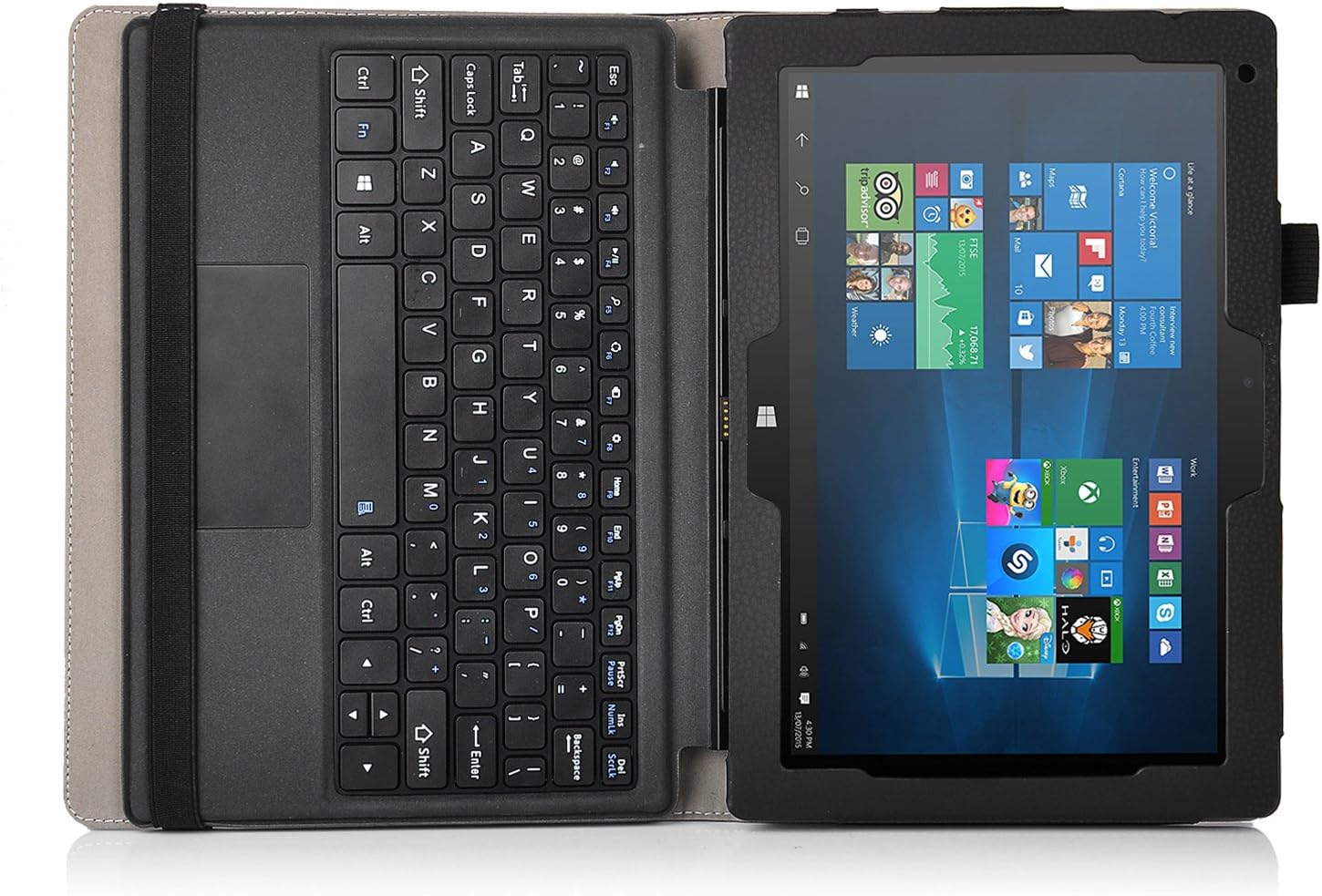 iBetter Linx 10V64/10V32 Tablet Case, Lightly Leather Protective Slim-Book Stand Cover Case for Linx 10V64/10V32 10 inch Tablet, Black