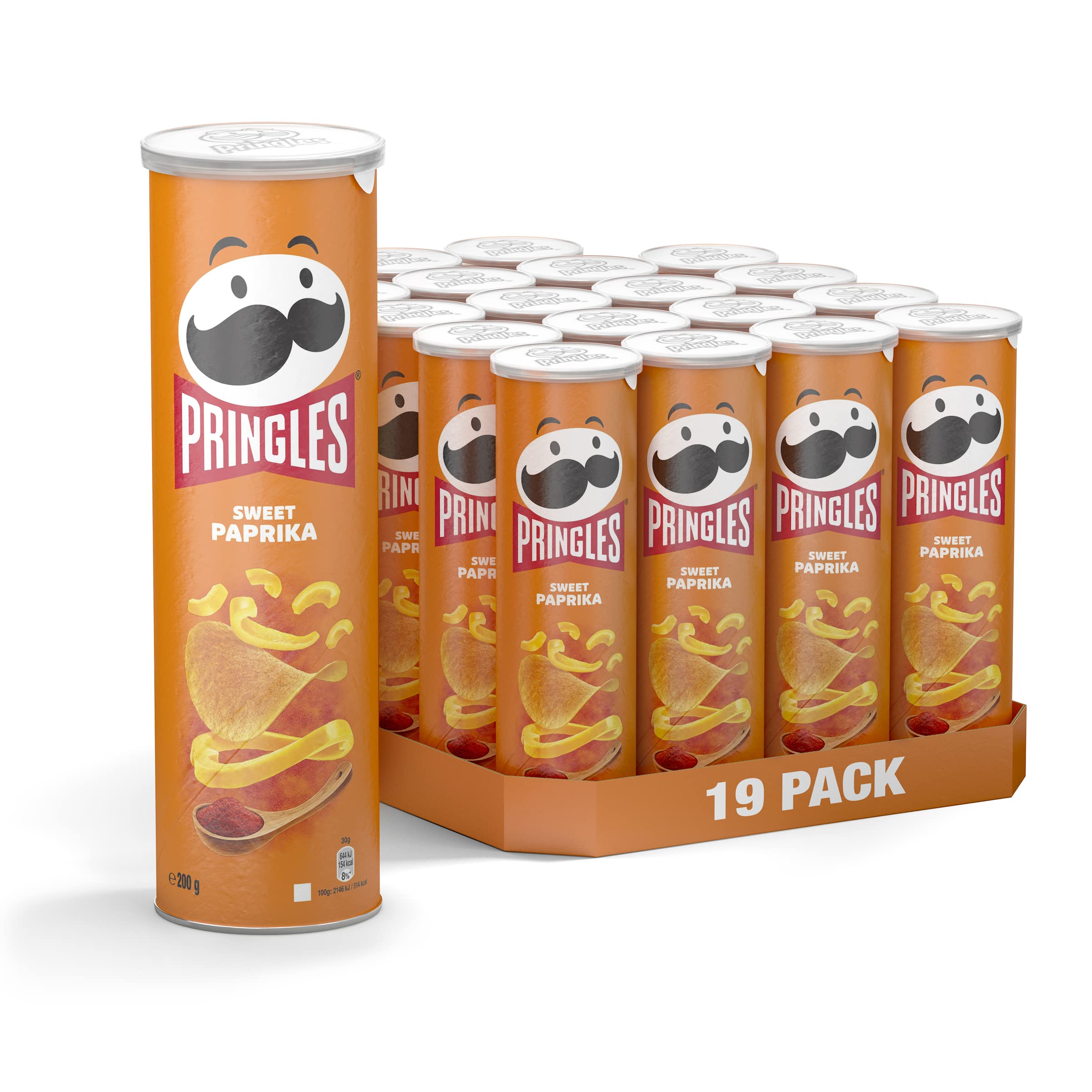 Pringles Sweet Paprika | Paprika Chips | 19er Vorratspackung (19 x 200g)