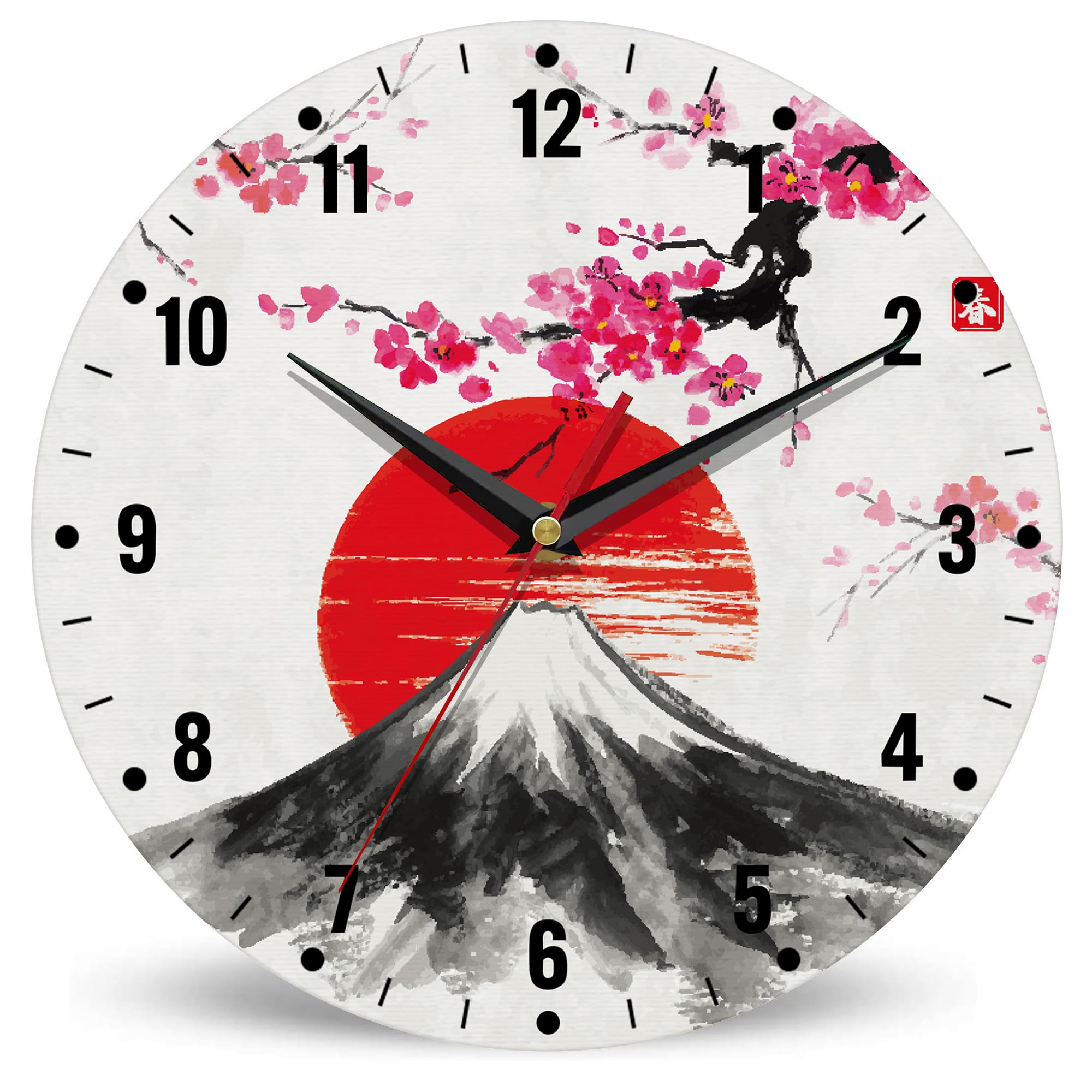 新品　SYNC WALL CLOCK FLOWER BOMBER 掛け時計 Amazon.com: SPUNKER Clock for Bedroom,Japan Cherry Blossoms