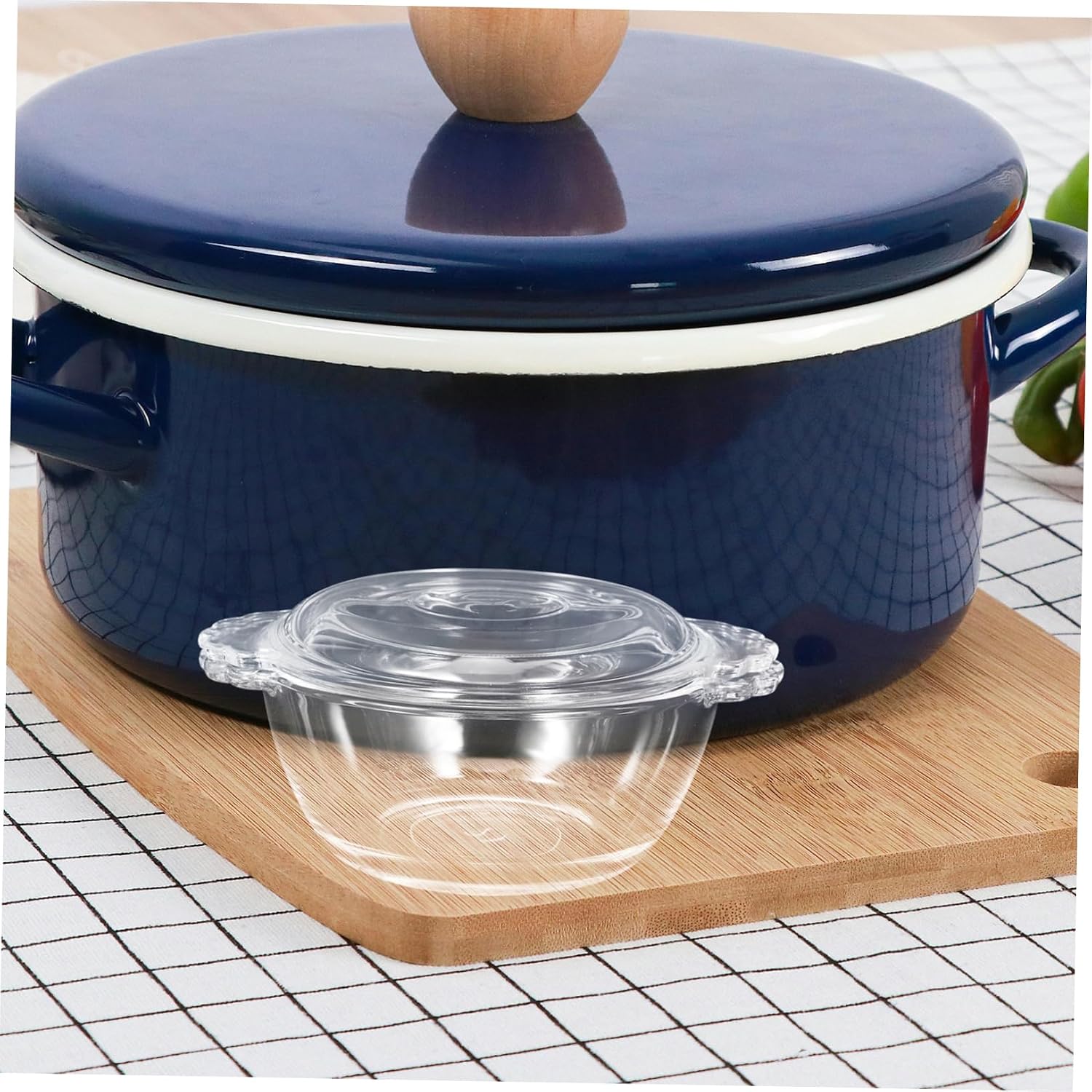 Zerodeko 1pc Microwavable Glass Steamed Egg Bowl Lid Small Bowl for Cooking Cover for Home Kitchen Egg Steamer for Pudding Dessert