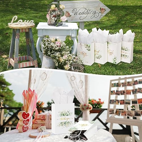 Miniatura 4 de Colarr Paquete de 60 bolsas de regalo de agradecimiento con bolsa de papel de seda, bolsa de papel con asa giratoria para boda, cumpleaños, baby