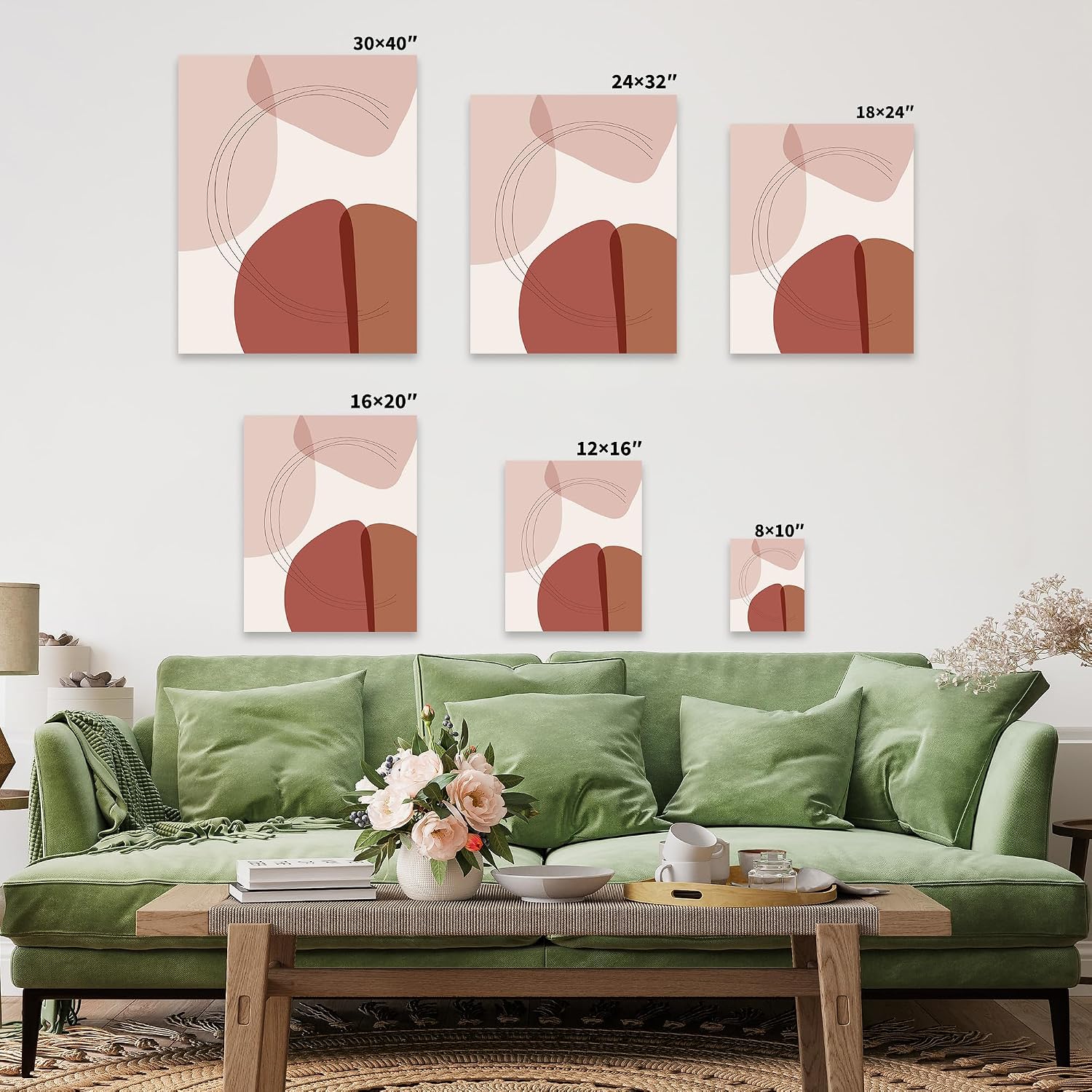 Poster Master Graphic Shapes and Lines Canvas - Graphical Illustration Print - Modern Chic Boho Art - Aesthetic Design - Abstract Living Room or Office Wall Decor - 8x10 STRETCHED Canvas