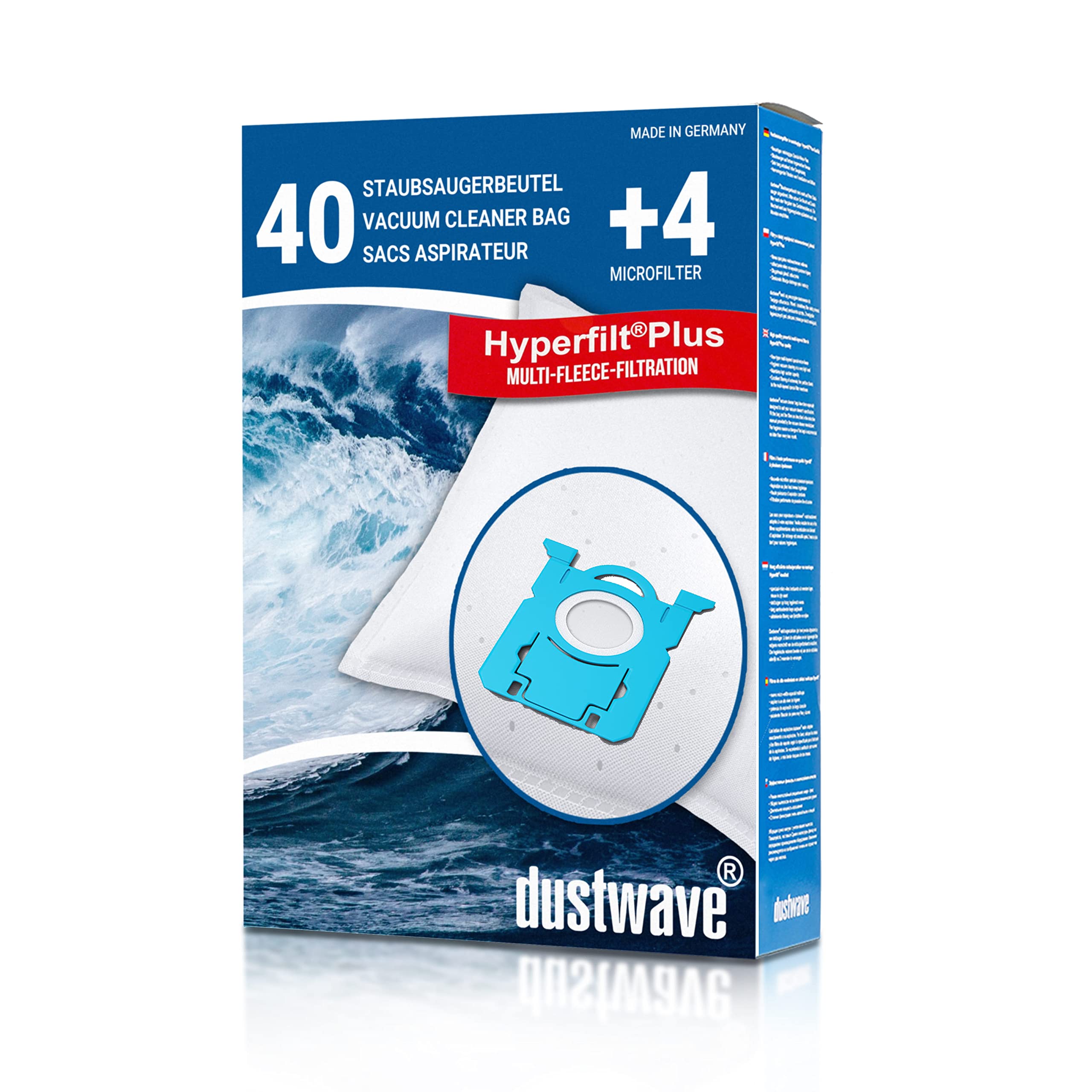 Dustwave® 20 Sacchetti Per AEG + Microfiltro – Made In Germany – Compatibili Con AEG, Philips, Volta