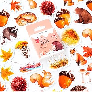 46pcs Autumn Theme Stickers for Crafts, Vintage Various Autumn Theme Stickers for Crafts & Scrapbooking, for DIY Projects, Journals, Home Decor - Seasonal Fall Leaves, Pumpkins & Harvest Motifs