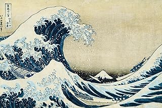 ART.COM Wall Art Print Under the Wave, Off Kanagawa by Katsushika Hokusai, 36" x 24"