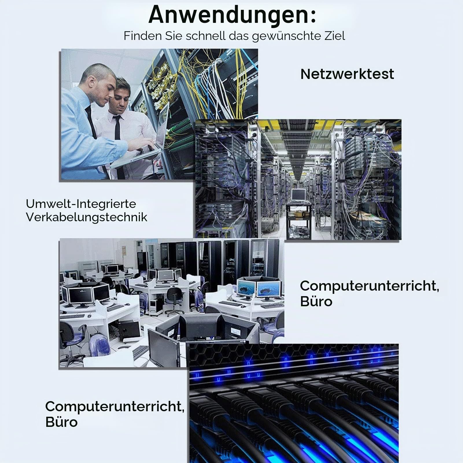 Netzwerktester, RJ11 RJ45 Messgerät USB BNC 4-in-1 tragbares LAN Netzwerk Kabeltester Fernbedienung Leitungstester für UTP STP Kabel Tracker