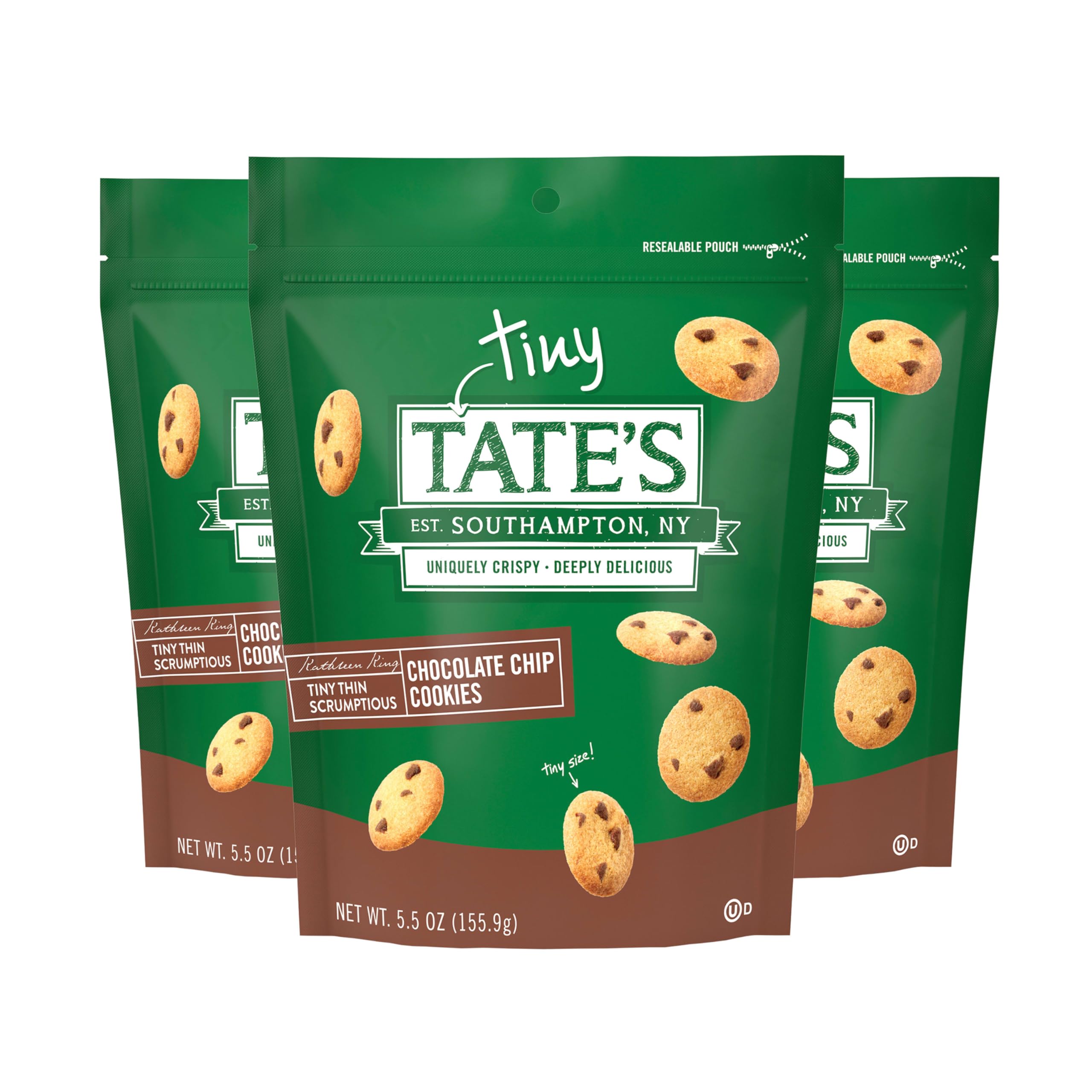 Tiny Tate's Chocolate Chip Cookies, 3-5.5 oz Bags