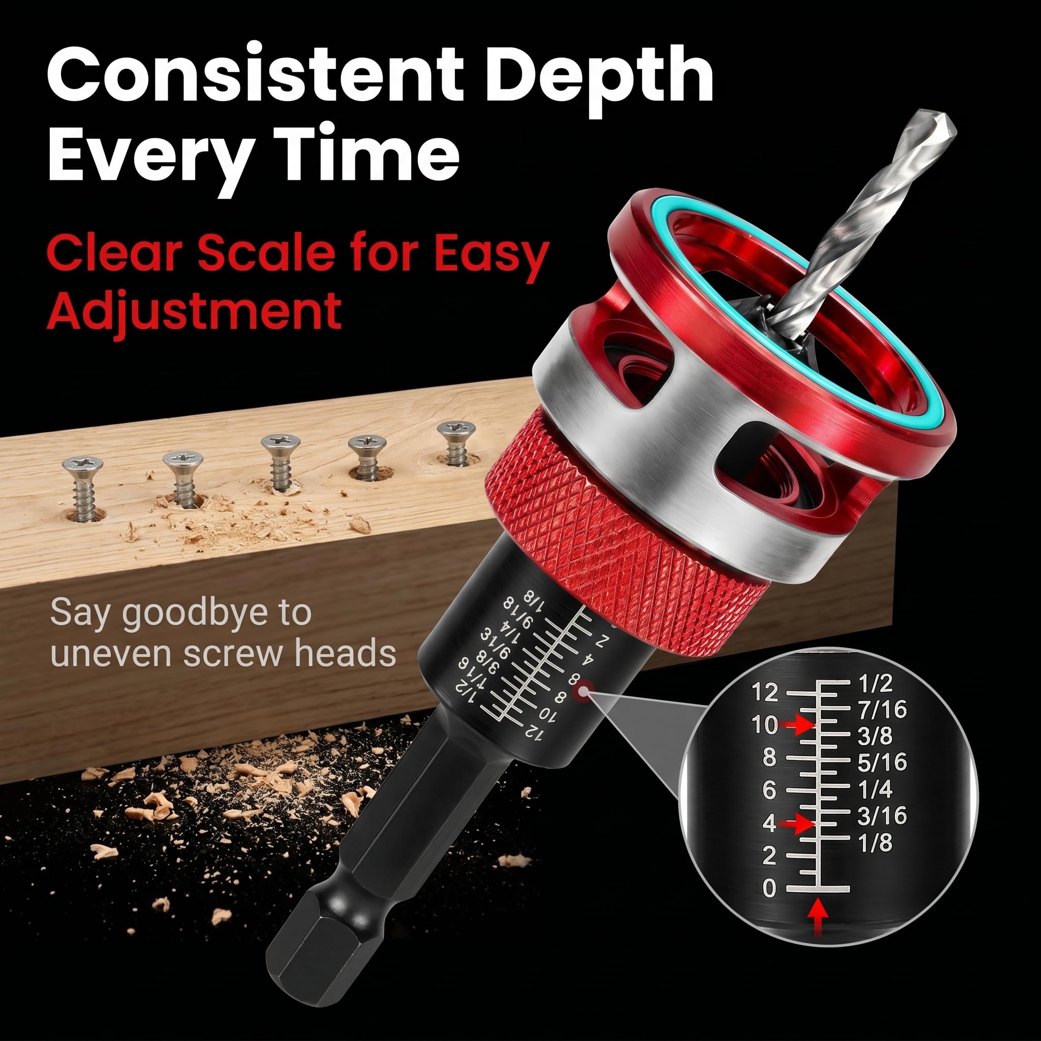 Countersink Drill Bit Set - 7 Piece Woodworking -3