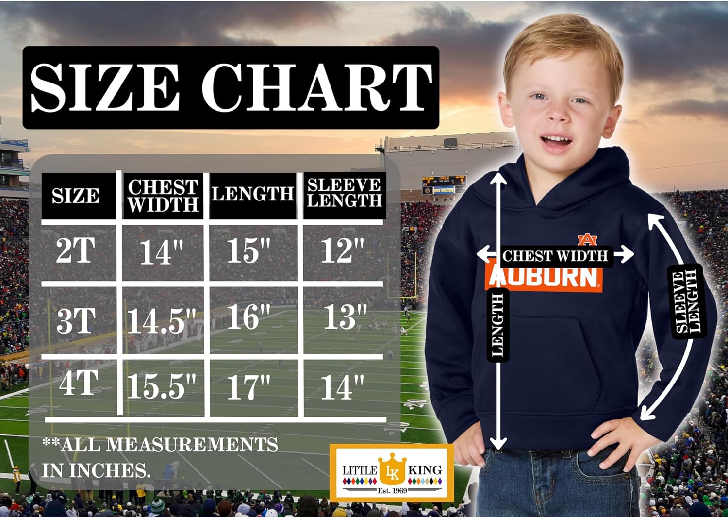 Little King NCAA Toddler Boys Polyester Performer Hoodie Sweatshirt with Team Colors - Image 4