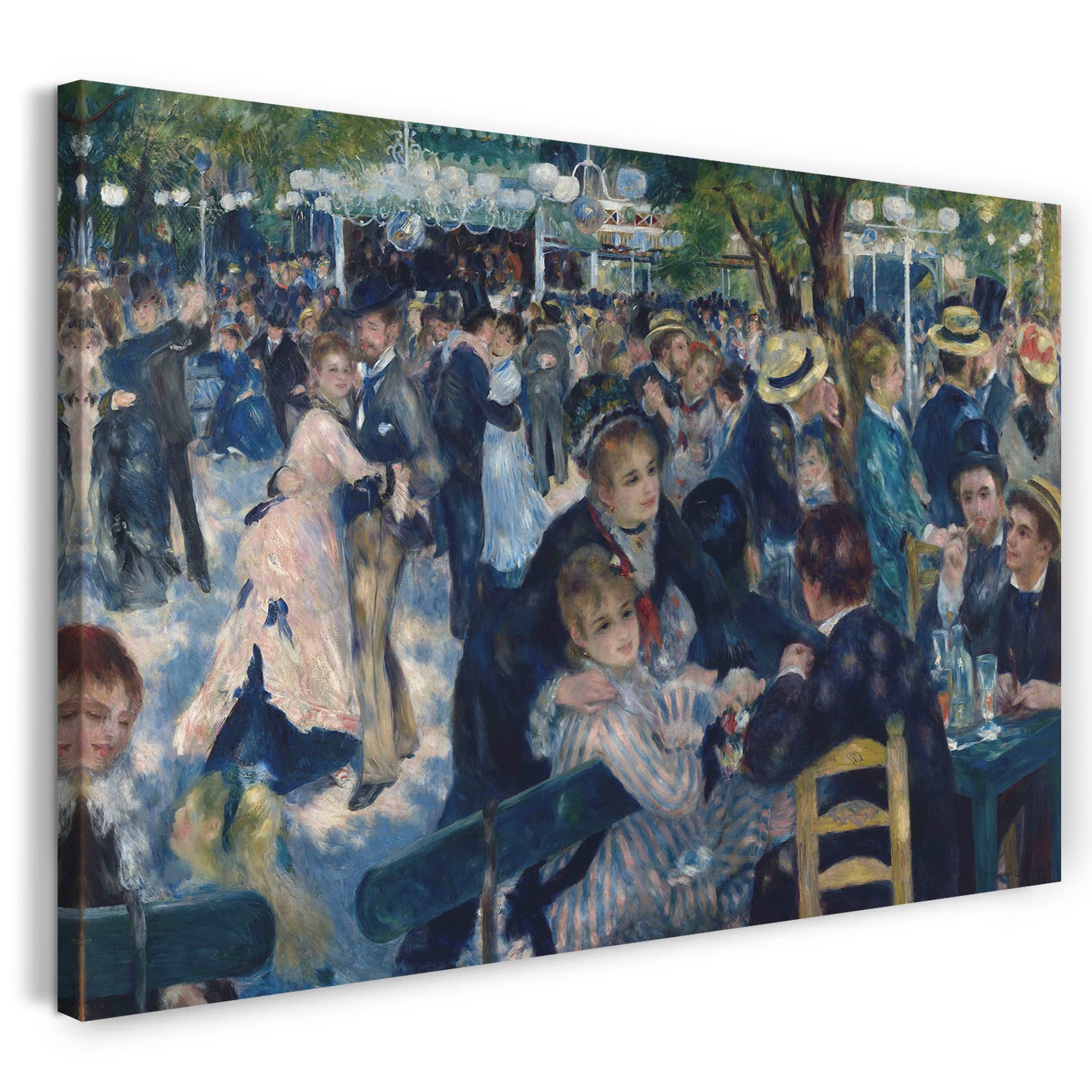 Impression sur toile de Renoir Bal du Moulin de la Galette, tableau de maître Premium 100x70