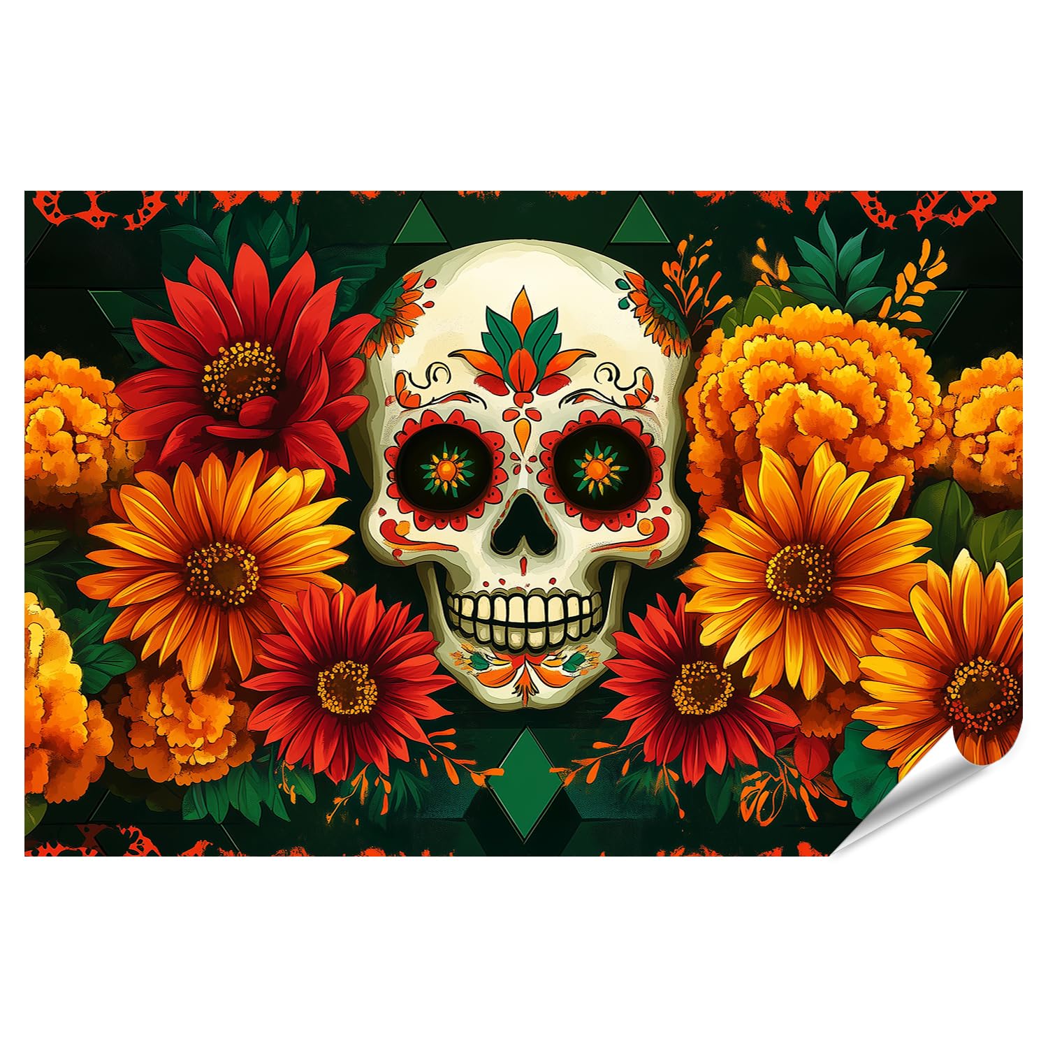islandburner Prime XXL - Póster de calaveras coloridas para jóvenes adultos, ideal para el salón