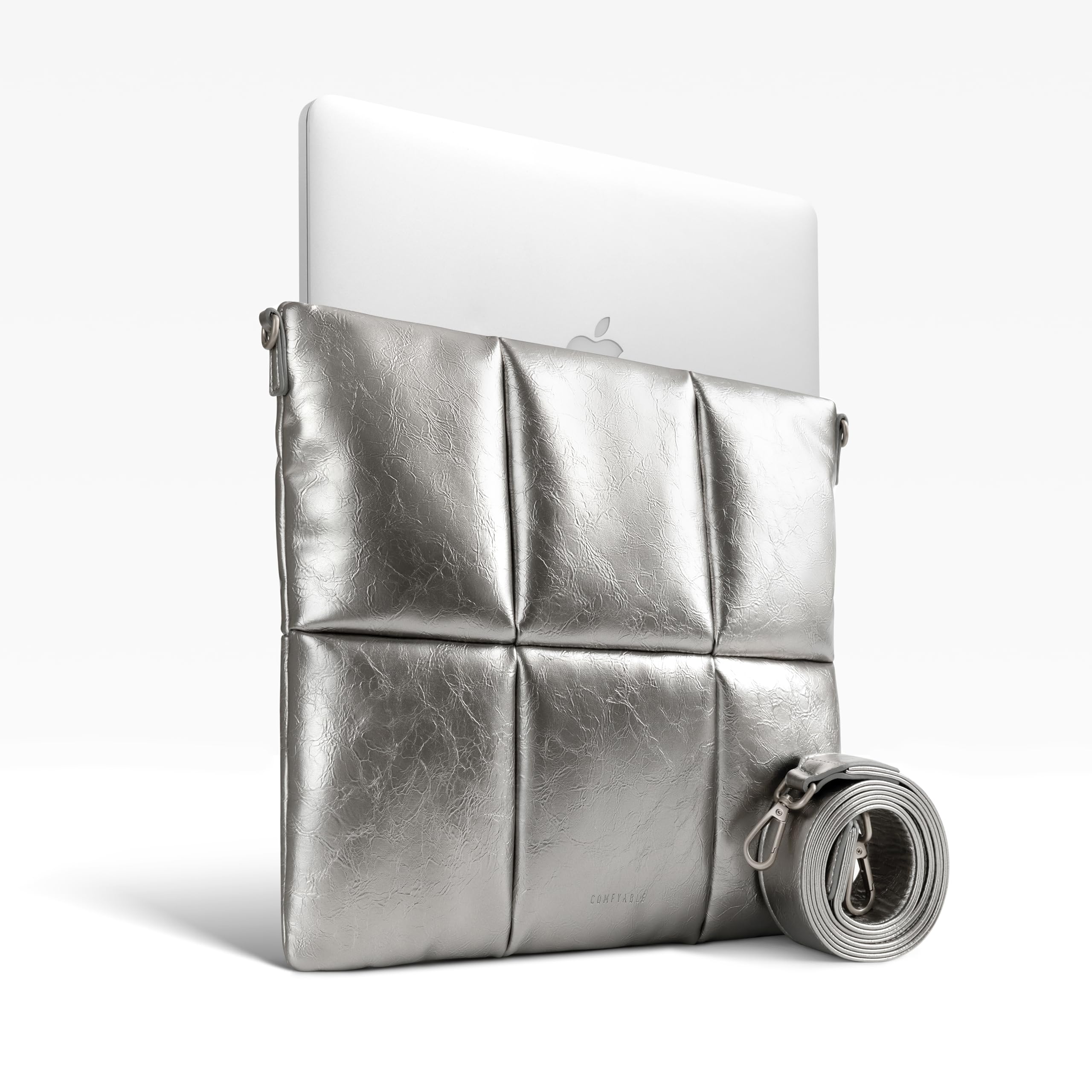 Comfyable Puffy - Custodia per laptop da 13 pollici e 14 pollici, custodia per laptop con tracolla e federa compatibile per MacBook Air M4 M3 M2 M1, MacBook Pro 13 in 14 pollici M4, custodia in pelle
