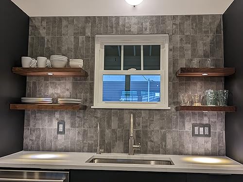 Miniatura 8 de Slimline - Soporte flotante de 24 pulgadas, capacidad de peso de 150 libras, soporta estantes flotantes montados en la pared de 1.5 pulgadas de