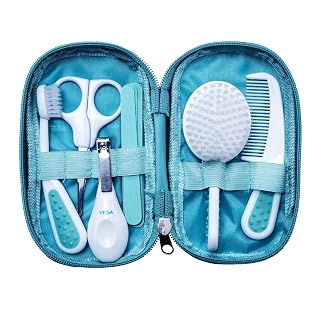 Vega Baby & Mom 7- in- 1 Grooming Kit | for Delicate Baby Scalp & Tiny Nails|Travel- Friendly Kit Designed for Babies | Hair & Nail Grooming Kit in a Zip Case, (VBGA3-01)