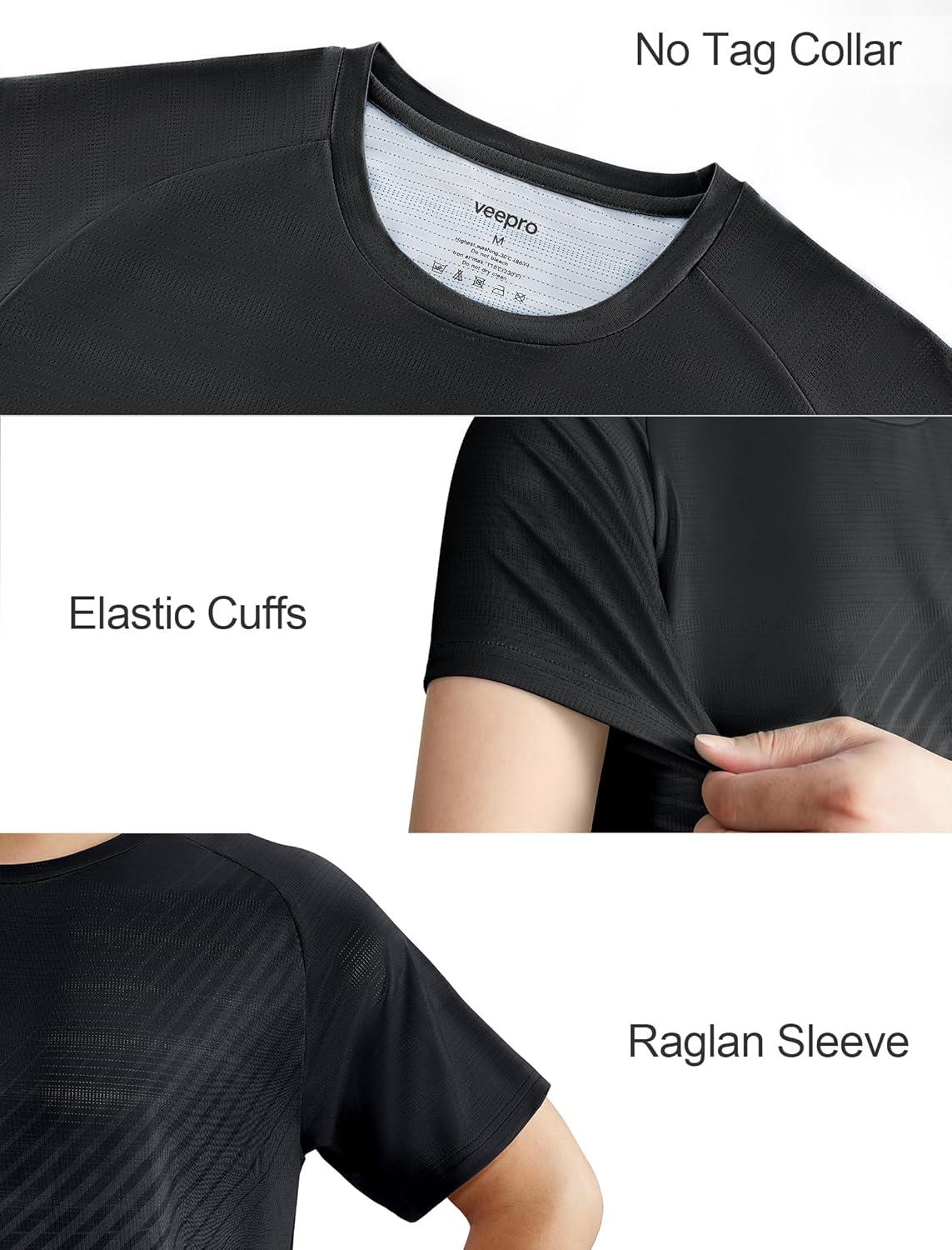 Men's Athletic Running T-Shirts Quick Dry Gym Workout Shirts Moisture Wicking Short-Sleeve Lightweight Sports Tee Tops - Image 4