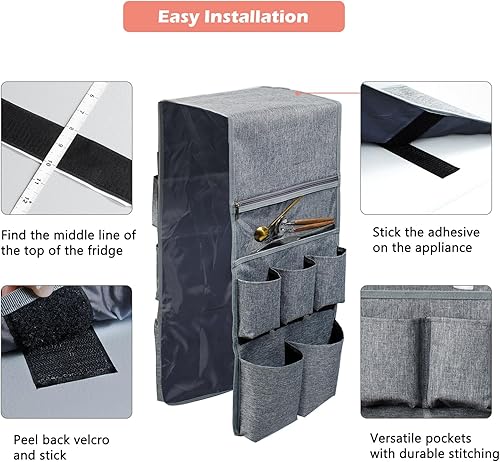 Miniatura 5 de Organizador doble sobre el refrigerador para dormitorio y oficina, organizador de nevera, artículos esenciales de habitación para estudiantes
