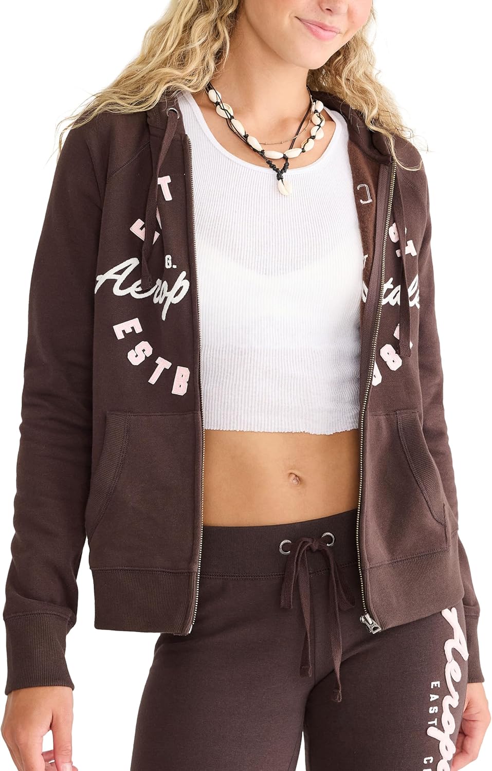 AEROPOSTALE Women's Aeropostale 1987 Circle Zip Front Hoodie