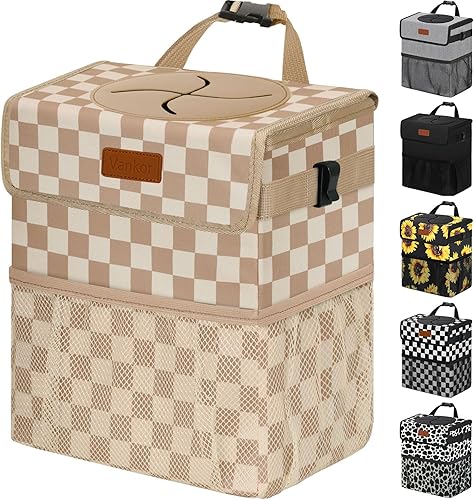 Miniatura 17 de Papelera para Coche con Tapa Colgante para Asiento Trasero, Accesorios para Coche para Mujeres y Hombres, Papelera Automotriz a Prueba de Fugas