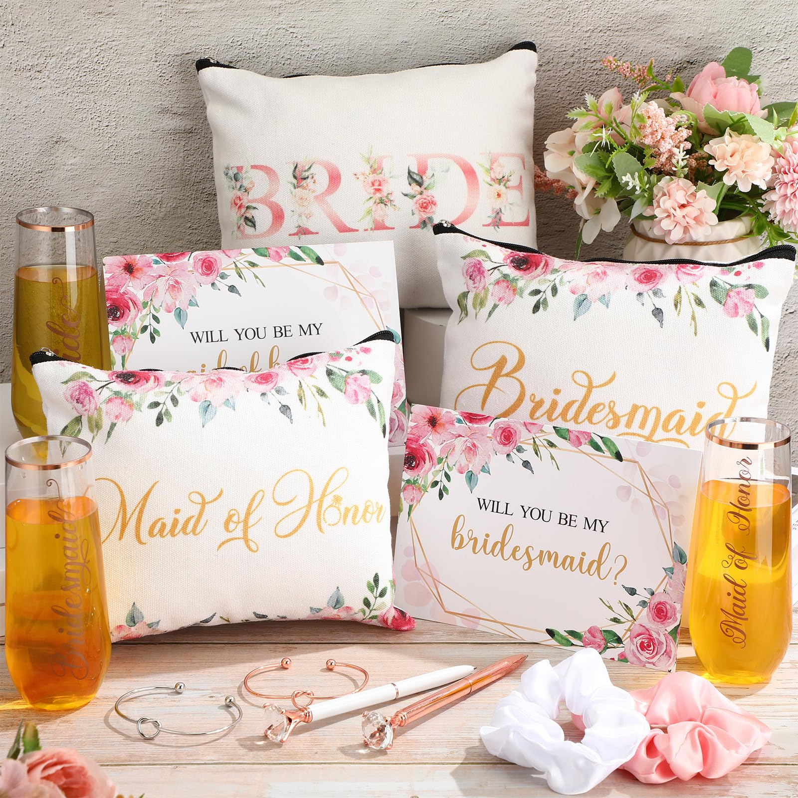 Bridesmaid Gift Set - Cute Pink Proposal Bundle -7