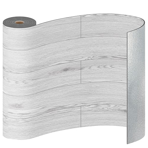 Rollo de vinilo para suelo, azulejos de grano de madera de 23.6 x 393.7 pulgadas64 pies cuadrados, resistente al desgaste e impermeable para