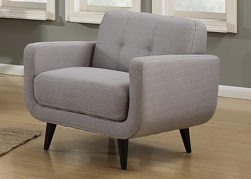 Miniatura 8 de AC Pacific Crystal Collection - Juego de sala de estar de 2 piezas tapizadas en color gris de mediados de siglo con sofá y sofá de dos plazas y 4